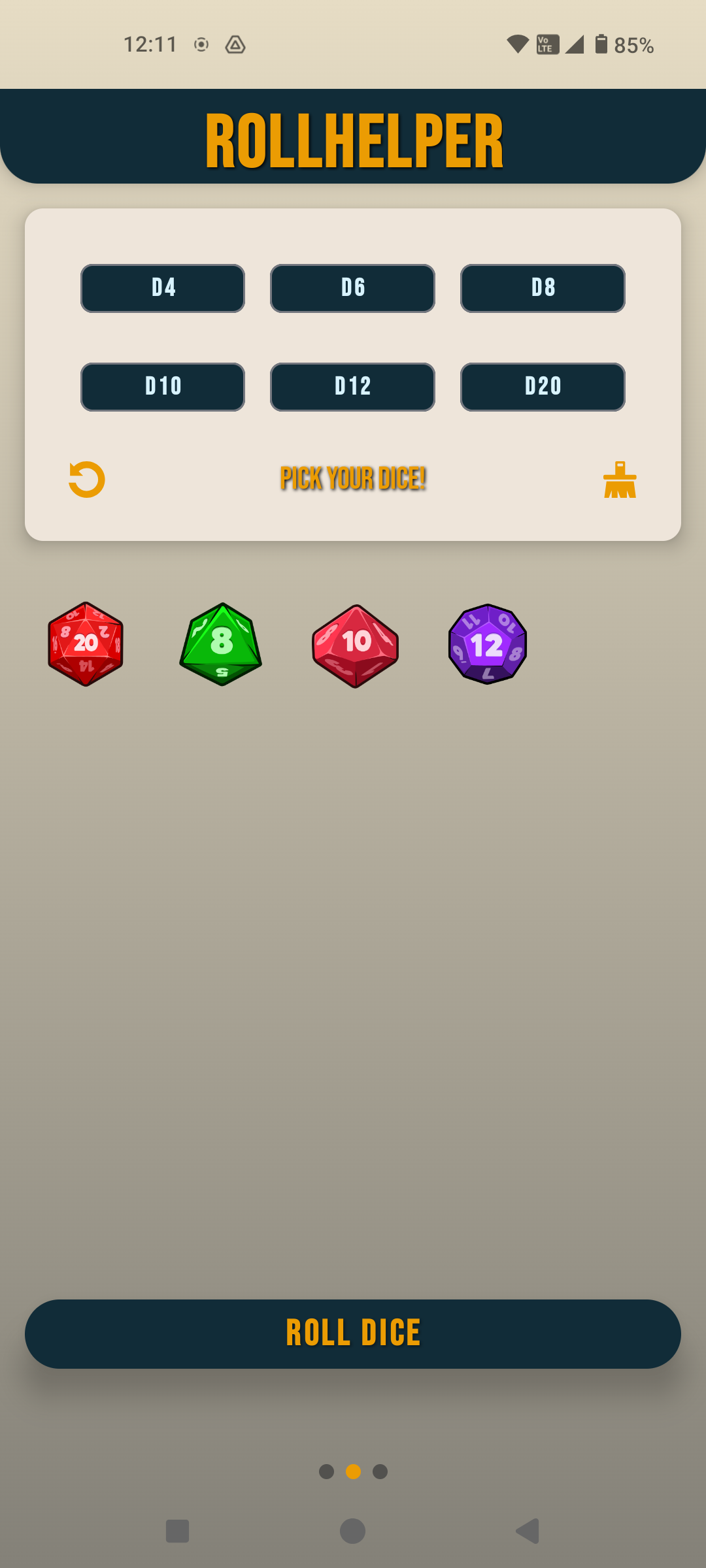 Roll screen light mode